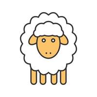 Easter lamb color icon. Sheep. Isolated vector illustration