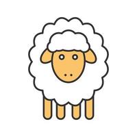 Easter lamb color icon. Sheep. Isolated vector illustration