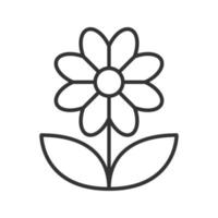 Camomile linear icon. Thin line illustration. Flower contour symbol. Vector isolated outline drawing