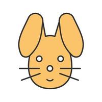 Easter bunny color icon. Rabbit. Isolated vector illustration