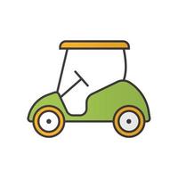 Golf cart color icon. Isolated vector illustration