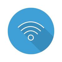 señal wifi plana lineal larga sombra icono. conexión wifi. símbolo de línea vectorial vector