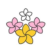 Spa salon plumeria flowers color icon. Aromatherapy. Isolated vector illustration