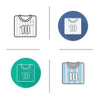 icono de la camiseta del jugador de fútbol. diseño plano, estilos lineales y de color. camiseta de jugador de fútbol. ilustraciones vectoriales aisladas vector