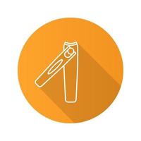 Manicure tweezers flat linear long shadow icon. Vector line symbol