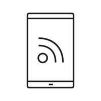 Smartphone rss feed linear icon. Thin line illustration. Contour symbol. Vector isolated outline drawing