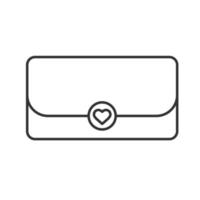 Clutch bag linear icon. Thin line illustration. Contour symbol. Vector isolated outline drawing