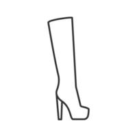 Women's high boot linear icon. Thin line illustration. Contour symbol. Vector isolated outline drawing