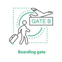 Boarding gate concept icon. Departure idea thin line illustration. Vector isolated outline drawing