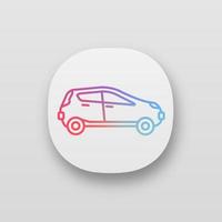 Car side view app icon. Automobile. UI UX user interface. Web or mobile application. Vector isolated illustration