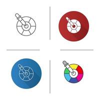 Color picker tool icon. Palette. Flat design, linear and color styles. Isolated vector illustrations