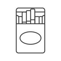 paquete de cigarrillos abiertos icono lineal. Ilustración de línea fina. de fumar. símbolo de contorno. dibujo de contorno aislado vectorial vector