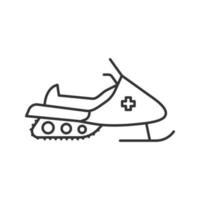 Snowmobile linear icon. Thin line illustration. Motor sled. Contour symbol. Vector isolated outline drawing