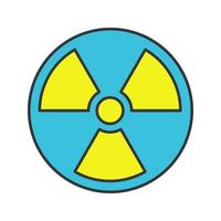 icono de color de energía nuclear. poder atomico. radiación. peligro radiactivo. ilustración vectorial aislada vector