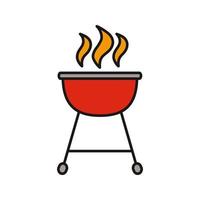 Kettle barbecue grill color icon. Isolated vector illustration