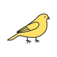 Canary color icon. Songbird. Isolated vector illustration