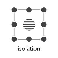 Isolation symbol glyph icon. Silhouette symbol. Insulation abstract metaphor. Negative space. Vector isolated illustration