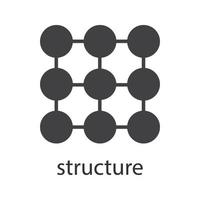 Structure symbol glyph icon. Silhouette symbol. Composition abstract metaphor. Negative space. Vector isolated illustration