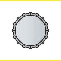 Beer bottle cap color icon. Isolated vector illustration