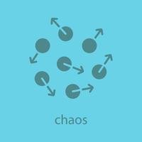 Chaos glyph color icon. Silhouette symbol. Chaotic movement. Negative space. Vector isolated illustration