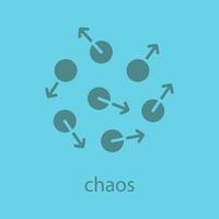 Chaos glyph color icon. Silhouette symbol. Chaotic movement. Negative space. Vector isolated illustration