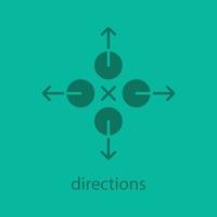 Directions symbol glyph color icon. Silhouette symbol. Abstract metaphor. Negative space. Vector isolated illustration