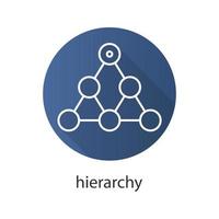 Hierarchy flat linear long shadow icon. Team building and structure concept. Vector line symbol