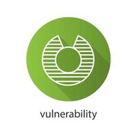 Vulnerability flat linear long shadow icon. Abstract metaphor. Vector line symbol