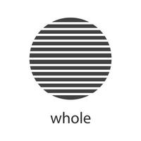 Whole symbol glyph icon. Sliced circle. Silhouette symbol. Abstract metaphor. Negative space. Vector isolated illustration