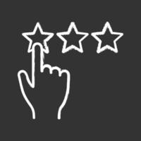 Low rating chalk icon. Negative feedback. Client review. Rating scale click. Ranking. Isolated vector chalkboard illustration