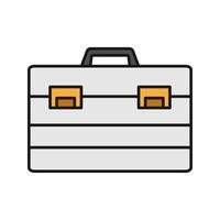 Construction toolbox color icon. Toolbag. Isolated vector illustration