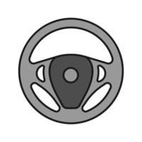 Car rudder color icon. Steering wheel. Isolated vector illustration