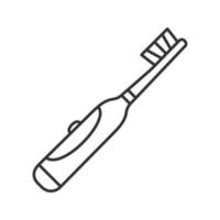 Electric toothbrush linear icon. Thin line illustration. Teeth cleaning. Contour symbol. Vector isolated drawing