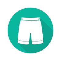 Swimming trunks flat linear long shadow icon. Sport shorts. Vector line symbol