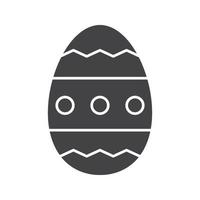 Easter egg glyph icon. Silhouette symbol. Negative space. Vector isolated illustration