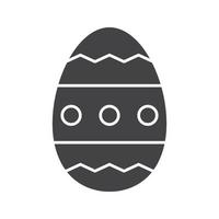 Easter egg glyph icon. Silhouette symbol. Negative space. Vector isolated illustration