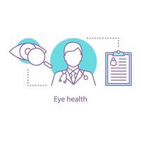 Ophthalmologist concept icon. Eye health. Ophthalmology idea thin line illustration. Vision diagnostics and check. Vector isolated outline drawing