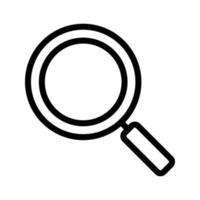 Magnifying glass linear icon. Thin line illustration. Loupe contour symbol. Vector isolated outline drawing