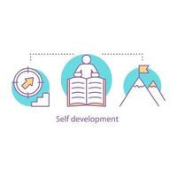 Self development concept icon. Personal growth idea thin line illustration. Goal achieving. Vector isolated outline drawing