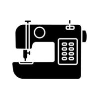 Sewing machine glyph icon. Tailoring. Silhouette symbol. Negative space. Vector isolated illustration