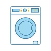 Washing machine color icon. Laundry machine. Washer. Household appliance. Isolated vector illustration