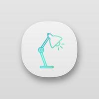 Table lamp app icon. Desk lamp. UI UX user interface. Web or mobile application. Vector isolated illustration