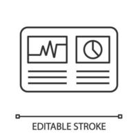 Cryptocurrency hashrate linear icon. Mining distribution. Thin line illustration. Crypto business statistics. Data analyzing. Statistics. Vector isolated outline drawing. Editable stroke