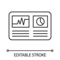 Cryptocurrency hashrate linear icon. Mining distribution. Thin line illustration. Crypto business statistics. Data analyzing. Statistics. Vector isolated outline drawing. Editable stroke