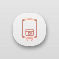 Electric water heater app icon. Heating water. Home boiler. UI UX user interface. Web or mobile application. Vector isolated illustration