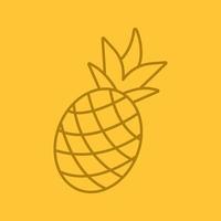 Pineapple color linear icon. Thin line contour symbols on color background. Vector illustration