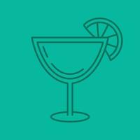 Margarita cocktail color linear icon. Martini drink. Thin line contour symbols on color background. Vector illustration