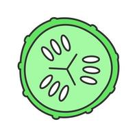 Cucumber slice color icon. Spa. Cucumber facial mask. Isolated vector illustration