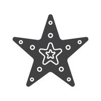 Sea star glyph icon. Silhouette symbol. Negative space. Vector isolated illustration