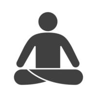 icono de glifo de posición de yoga. símbolo de silueta. clase de yoga. espacio negativo. vector ilustración aislada